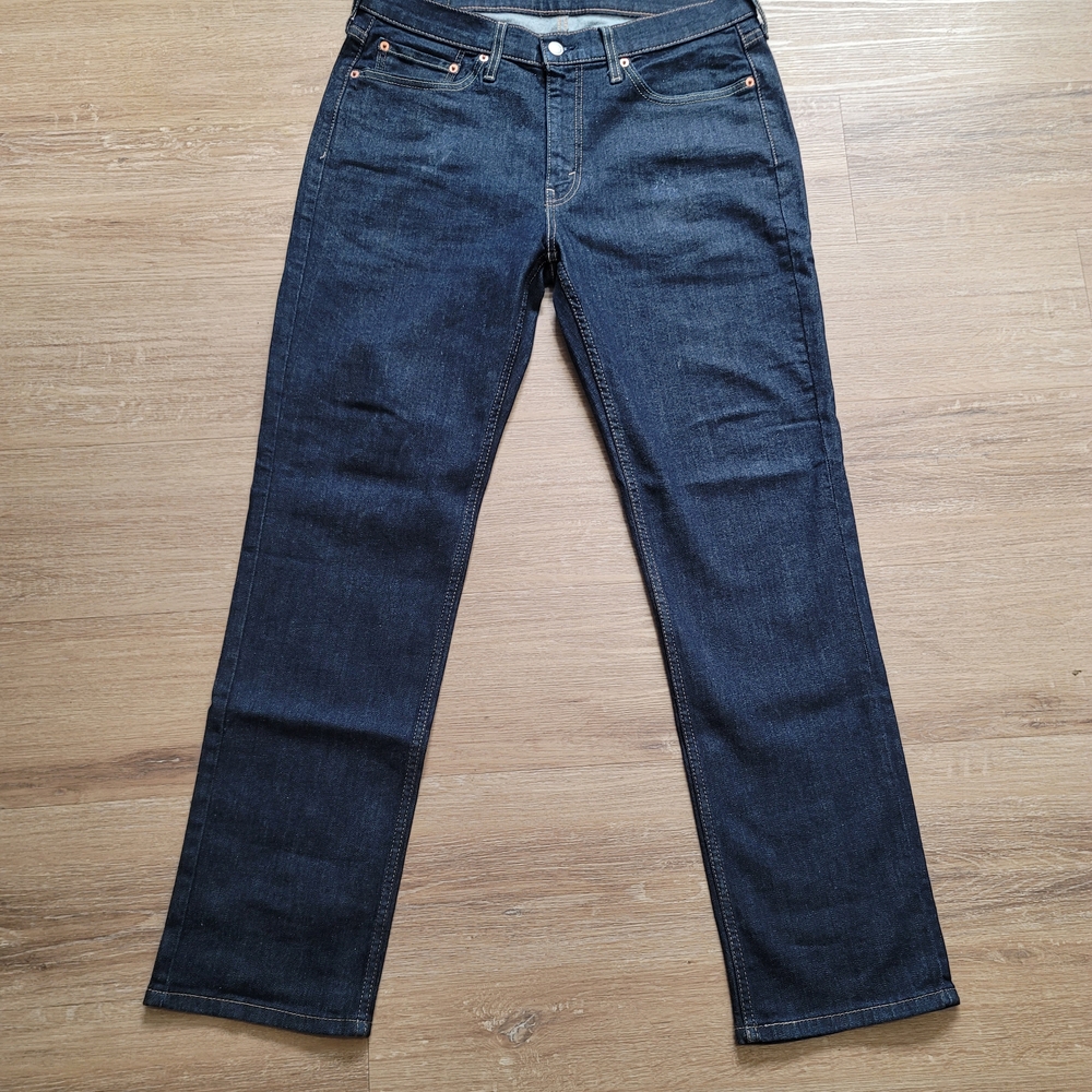 Levi's 514 Dark Blue Straight Men's Jeans - Picture 2 of 3
